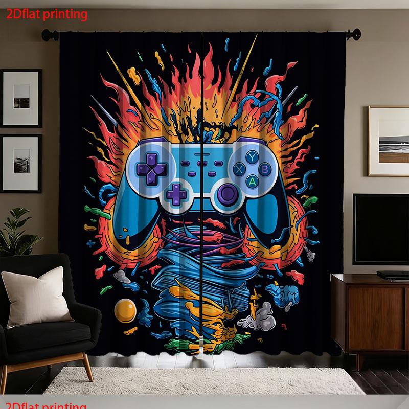 Retro Gaming Youtube - Cortinas con Diseño de Control de