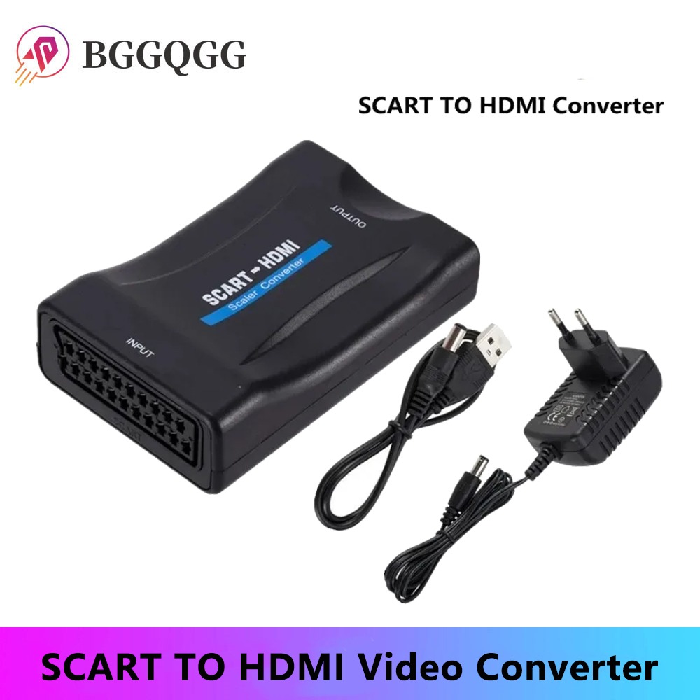 Scart To Hdmi - BGGQGG-Adaptador convertidor de Audio y vídeo